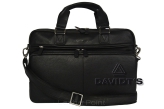 Skórzana torba biznesowa z komorą na laptop 15,6 cali  Davidts, 600-701 Czarny