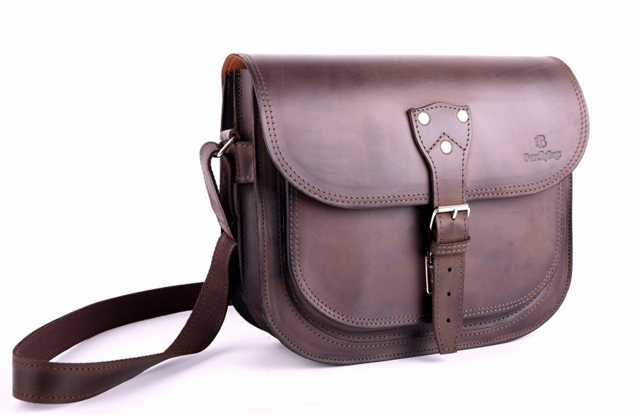 Torebka skórzana myśliwska BarellyBags, model Luizjana, duża L, Kasztanowy Brąz Torebka skórzana myśliwska BarellyBags, model Luizjana, duża L, Kasztanowy Brąz