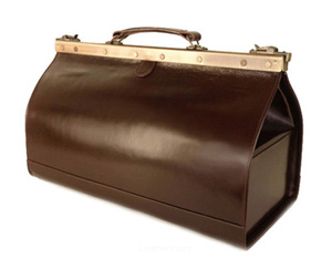 Skórzana torba lekarska w stylu Old School, Vintage, model 1235-40 Brąz