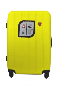 Walizka podróżna średnia na kółkach, Genevian, Słoń Torbalski, żółta