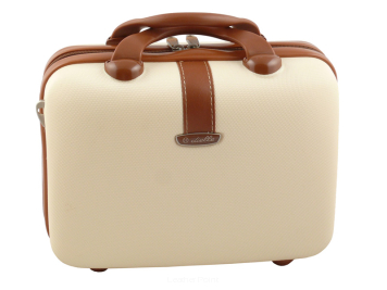 Kuferek podróżny, kosmetyczka, walizka kabinowa - Dielle 255b, beżowy