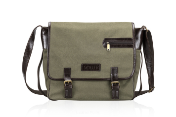 Męska torba na ramię Solier, messenger bag, zielona, wzór SL12 HIKE