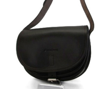 Torebka skórzana, listonoszka, myśliwska 0197 Black