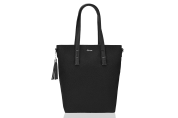 Torba na ramię typu shopper, MILTON, wzór ML02, czarna