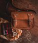 Torba skórzana listonoszka BarellyBags, torebka Casablanca w stylu Vintage, Camel