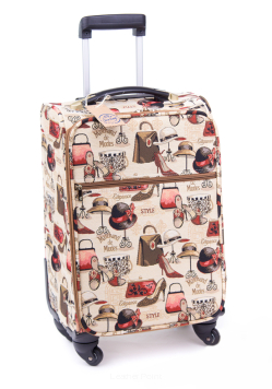 Walizka podróżna na kółkach, średnia, w stylu Vintage, orientalnym, gobelin W-011-M 