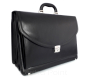  Skórzana teczka biznesowa z komorą na laptop 16 cali ST-580/DW Black