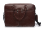 Biznesowa, skórzana torba na laptop 17", SL-01 Solier, Dunee Brown/Maroon