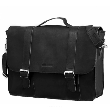 Torba skórzana na ramię, na laptopa, kolekcja Brodrene BL11 Czarny